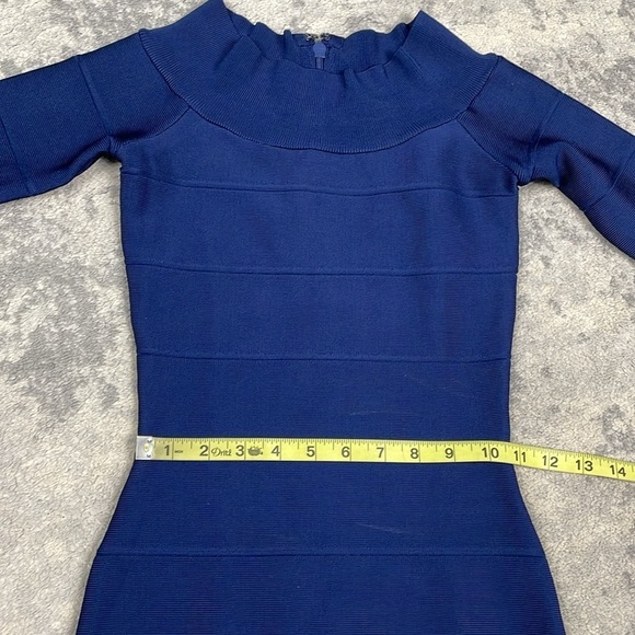 NWT Herve Leger Off The Shoulder Bandage Bodycon Top Classic Blue Sz XS - Picture 7 of 11